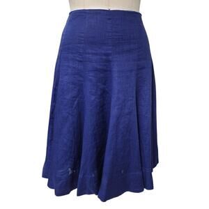 Lauren Ralph Lauren 100% Linen Skirt Navy Blue Sz 14